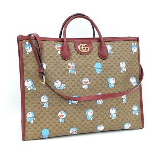 グッチ(Gucci)のGUCCI 2WAYハンドバッグ ドラえもんコラボ ミニGGスプリーム PVC(トートバッグ)