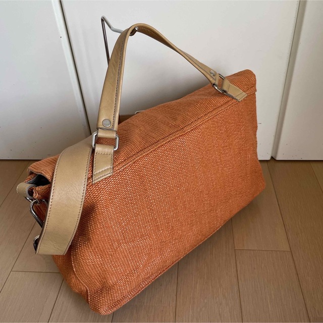 ZANELLATO(ザネラート)のザネラートZANELLATOポスティーナLラフィア中古オレンジ2wayショルダー メンズのバッグ(ショルダーバッグ)の商品写真