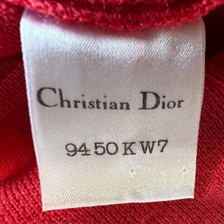 【美品】Christian Dior サマーニットワンピース レッド L 半袖