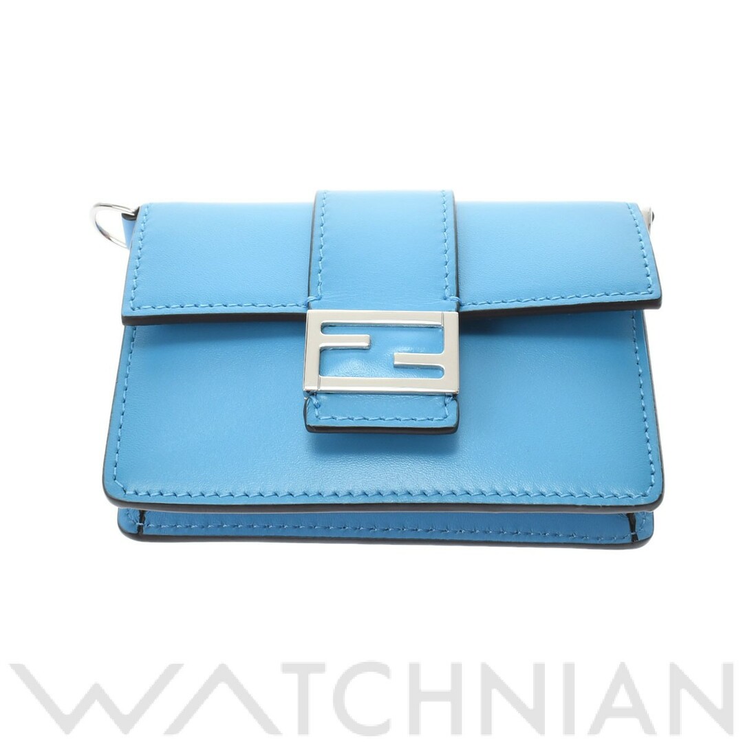 未使用 フェンディ FENDI 7M0311 レディース ショルダーバッグ ブルー /シルバー金具 カーフ