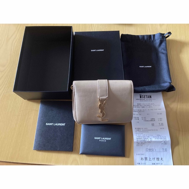 サンローラン　二つ折り財布　コンパクトジップウォレット　美品 | フリマアプリ ラクマ