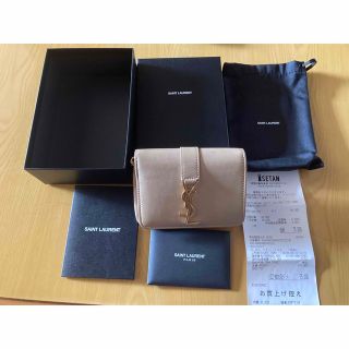 イヴサンローラン(Yves Saint Laurent)のサンローラン　二つ折り財布　コンパクトジップウォレット　美品(財布)