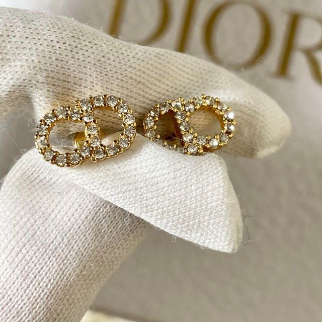 正規品 DIOR CLAIR D LUNE ピアス ラインストーン ゴールド 最大15%OFF
