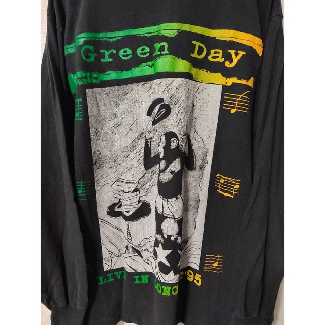 【値下げ不可】古着 90s GREEN DAY ロンＴ メンズのトップス(Tシャツ/カットソー(七分/長袖))の商品写真