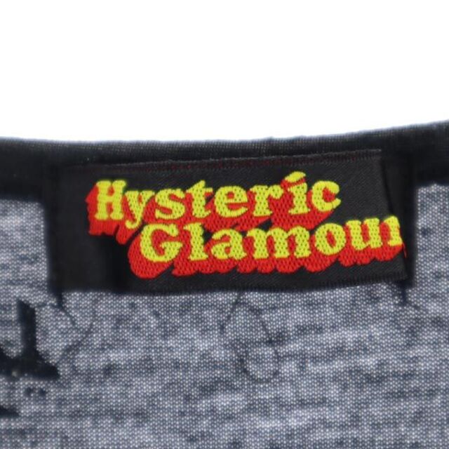 HYSTERIC GLAMOUR(ヒステリックグラマー)のヒステリックグラマー ロゴプリント総柄 半袖 Tシャツ グレー系 HYSTERIC GLAMOUR レディース 【中古】  【230505】 メール便可 レディースのトップス(Tシャツ(半袖/袖なし))の商品写真