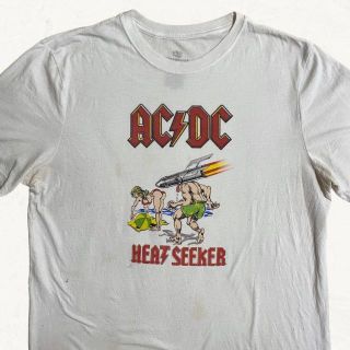 JLV  ビンテージ   白 ACDC　ロケット　バンド Tシャツ(Tシャツ/カットソー(半袖/袖なし))