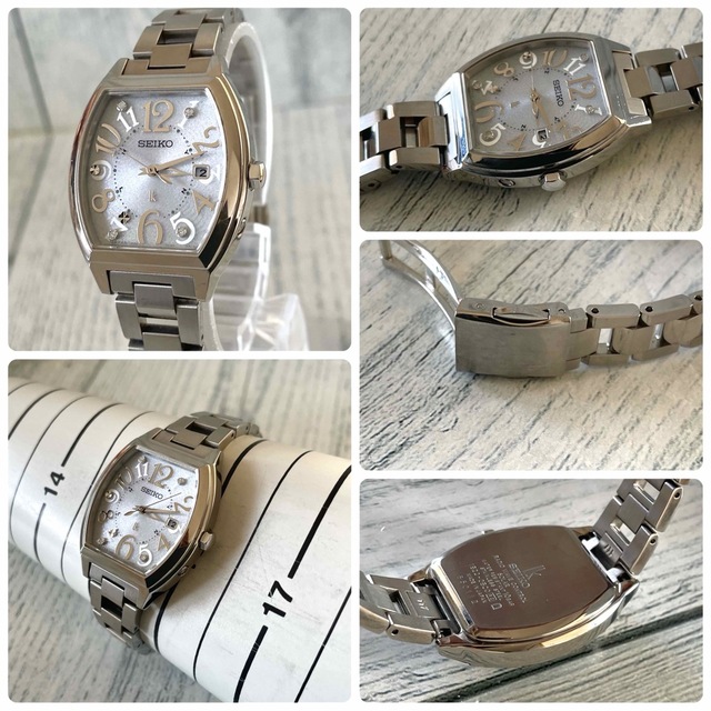 美品】SEIKO ルキア 1B22-0BC0 電波ソーラー ブルー調 シルバー-