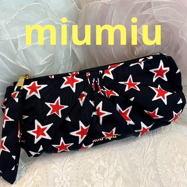 miumiu   美品miumiu ミュウミュウ スター柄 ポーチ クラッチ