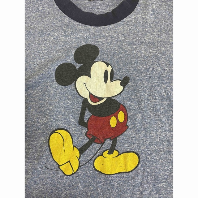 Disney(ディズニー)の【美品】80's USA製 リンガーネック ミッキー Tシャツ レディースのトップス(Tシャツ(半袖/袖なし))の商品写真