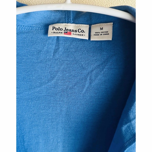 POLO（RALPH LAUREN）(ポロ)のポロジーンズ POLO JEANS パーカー ブルー 七分袖 レディースのトップス(カットソー(長袖/七分))の商品写真
