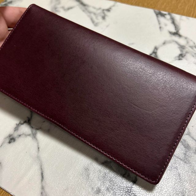 長財布 かぶせ型 ブッテーロレザー 本革 カード枚収納 ボルドー