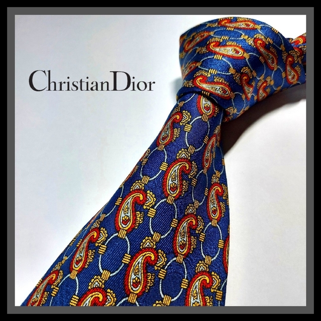 Christian Dior 181【Christian Dior】クリスチャンディオール ネクタイ 紺×赤の通販 by chisato's  shop｜クリスチャンディオールならラクマ