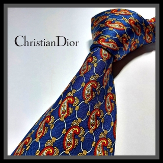 クリスチャンディオール(Christian Dior)の181【Christian Dior】クリスチャンディオール ネクタイ  紺×赤(ネクタイ)