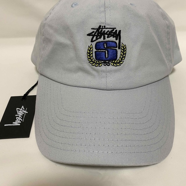 海外限定　STUSSY ステューシー　S　ロゴ　ロー　キャップ　グレーブルー