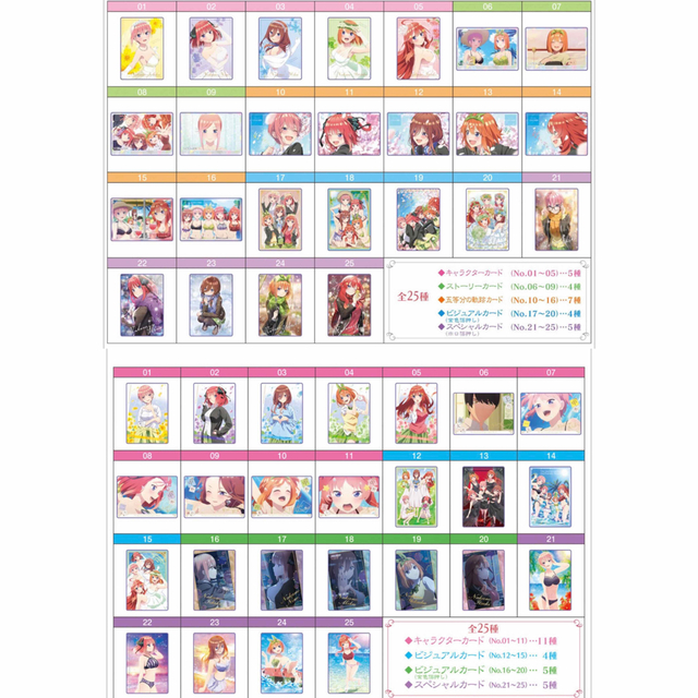 全部未開封】五等分の花嫁 ウエハース新弾 2種コンプリートセット 全部未開封】五等分の花嫁 ウエハース新弾 2種コンプリートセット