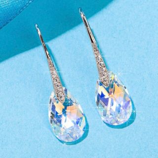 SWAROVSKI - 水滴 ティアドロップ フックピアス スワロフスキー