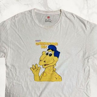 JKQ ビンテージ 白 CHEESASAURUS REX　レトロ Tシャツ(Tシャツ/カットソー(半袖/袖なし))