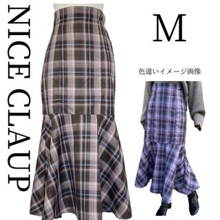 ナイスクラップ(NICE CLAUP)のNICE CLAUP マーメイド　チェックスカート　Mサイズ(ロングスカート)