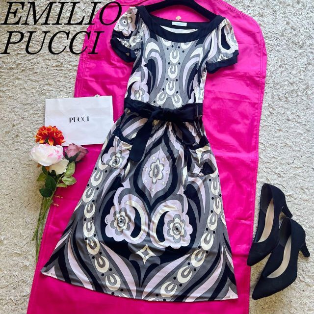 有名なブランド プッチ柄ワンピース PUCCI 【良品】EMILIO リボン