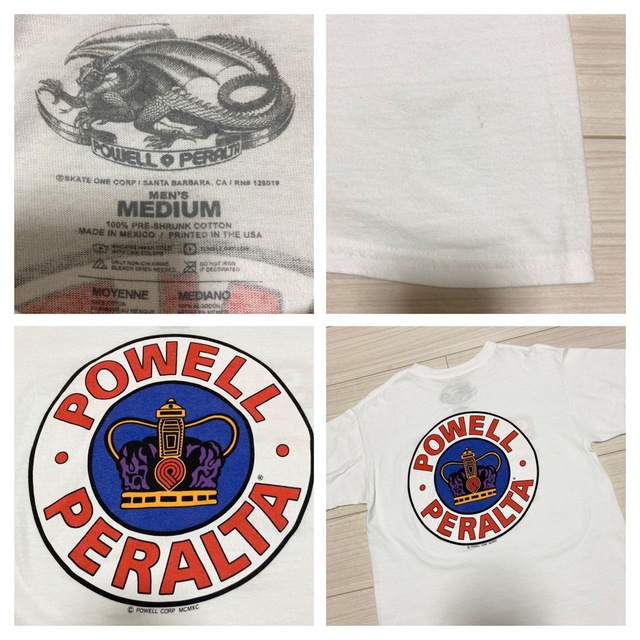 POWELL - レア□POWELL PERALTA□SUPREME スケボー Tシャツ M 白の通販