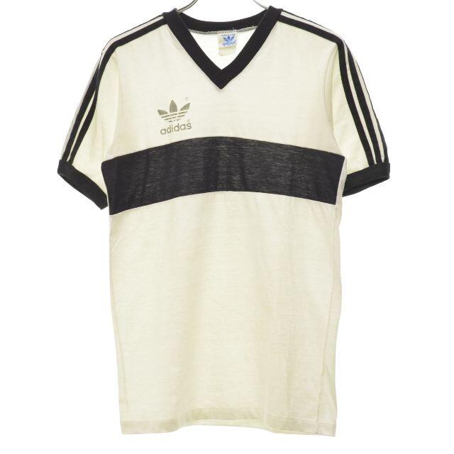 adidas(アディダス)のM【ADIDAS/アディダス】〜80s USA製トレフォイルVネック半袖Tシャツ メンズのトップス(Tシャツ/カットソー(半袖/袖なし))の商品写真