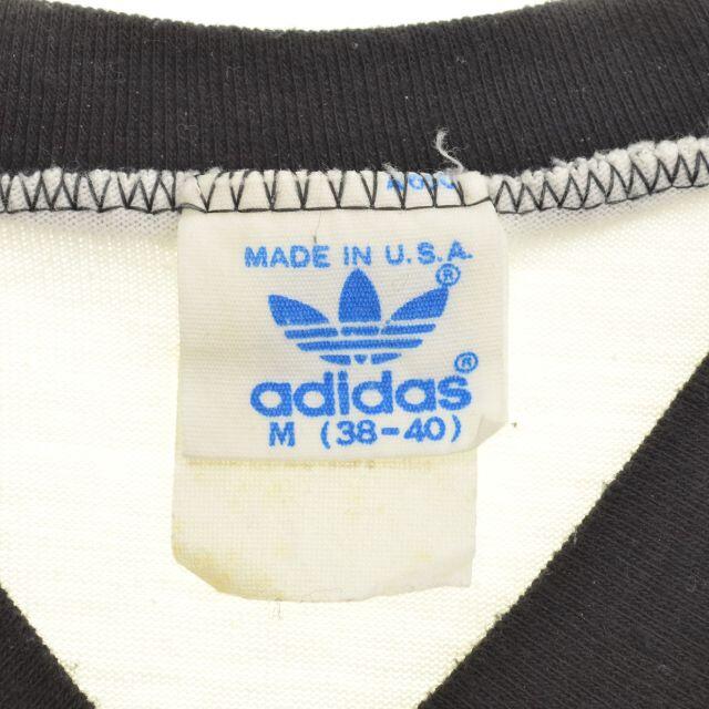 adidas(アディダス)のM【ADIDAS/アディダス】〜80s USA製トレフォイルVネック半袖Tシャツ メンズのトップス(Tシャツ/カットソー(半袖/袖なし))の商品写真