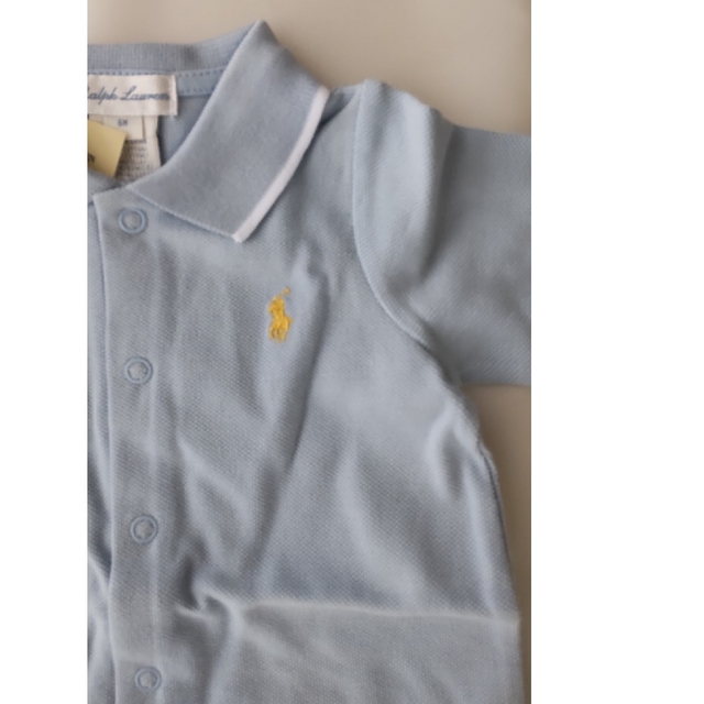 POLO RALPH LAUREN(ポロラルフローレン)のラルフローレン 長袖カバーオール　水色　baby ６Ｍ　６０cm キッズ/ベビー/マタニティのベビー服(~85cm)(ロンパース)の商品写真