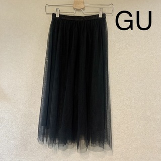 ジーユー(GU)の美品✰GU✰黒チュール✰スカート✰(ひざ丈スカート)