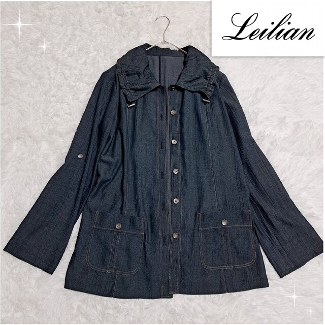 leilian(レリアン)のLeilian レリアン 薄手 デニムジャケット ジャンパー 11号 L レディースのジャケット/アウター(Gジャン/デニムジャケット)の商品写真