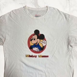 JKK Hanes ビンテージ 白 ミッキーマウス　ディズニー　レトロ Tシャツ(Tシャツ/カットソー(半袖/袖なし))