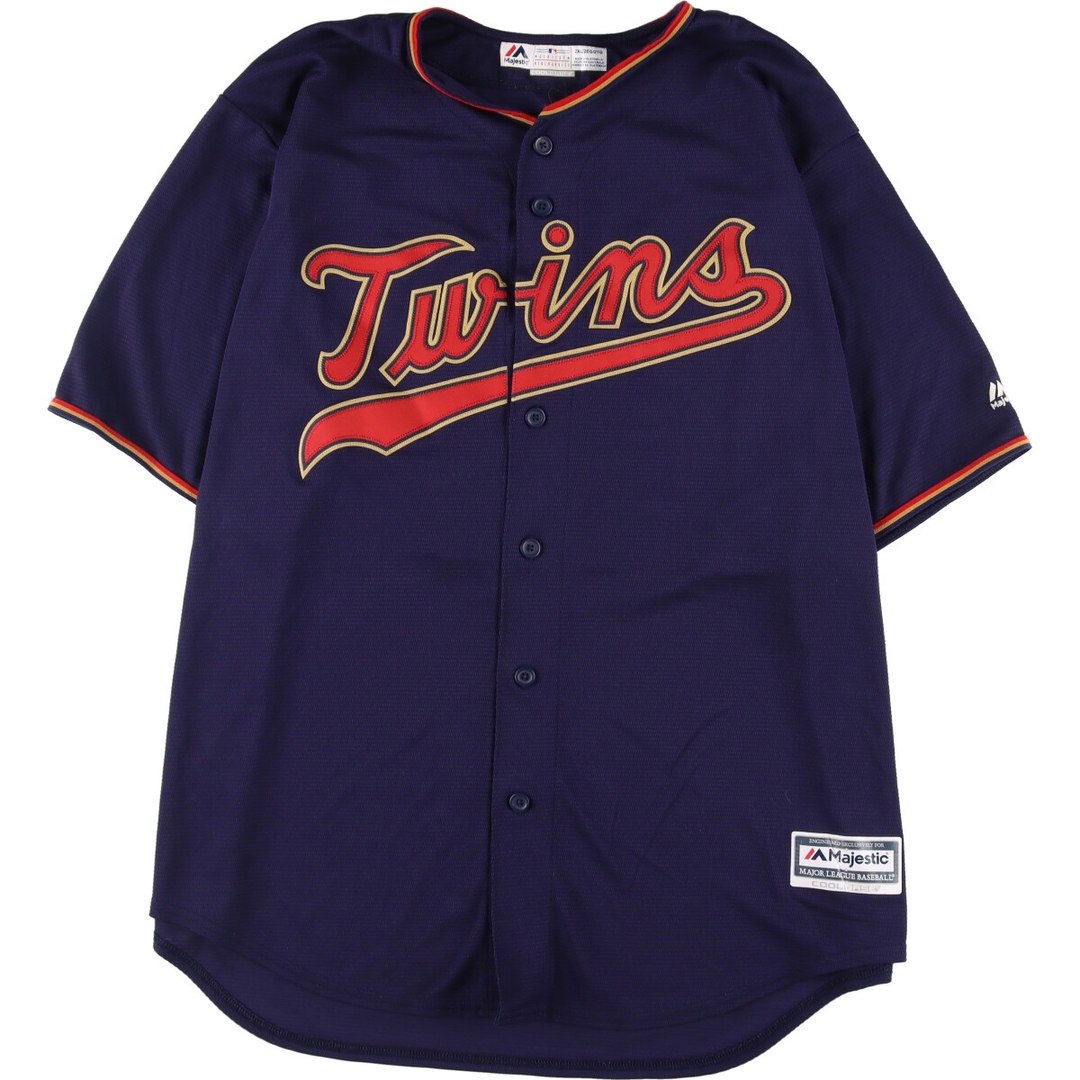 マジェスティック majestic MLB MINNESOTA TWINS ミネソタツインズ ゲームシャツ ベースボールシャツ メンズXL /eaa333732