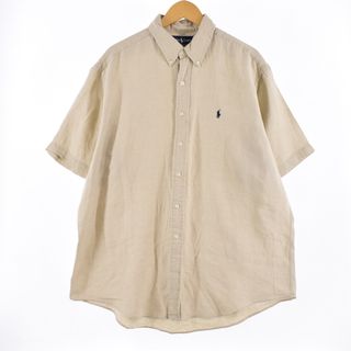 ラルフローレン(Ralph Lauren)の古着 ラルフローレン Ralph Lauren CLASSIC FIT クラシックフィット 半袖 リネン ボタンダウンシャツ メンズXXL /eaa333020(シャツ)