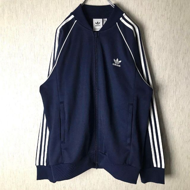 5369極美adidasトラックジャケットあのちゃんSSTネイビーホワイト2XL