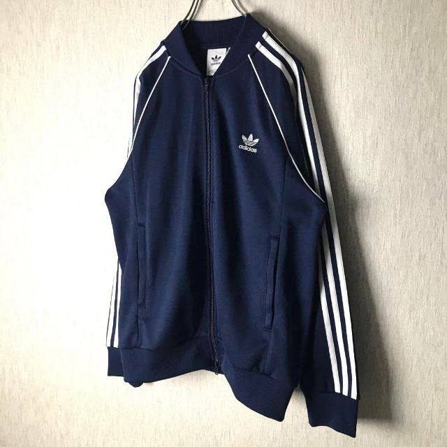 5369極美adidasトラックジャケットあのちゃんSSTネイビーホワイト2XL