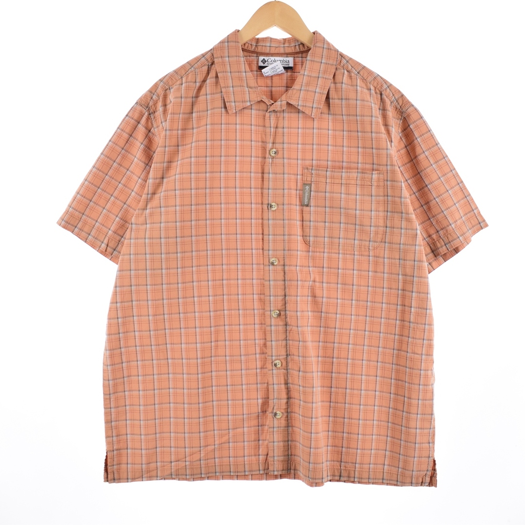 コロンビア Columbia Regular Fit 半袖 コットン チェックシャツ メンズXL /eaa268935