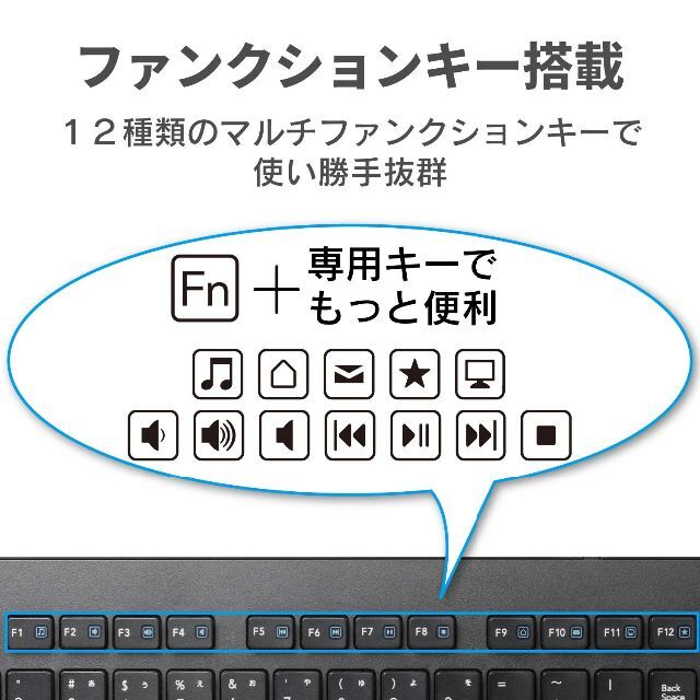 エレコム キーボード ワイヤレス レシーバー付属 メンブレン 薄型 フルキーボー 4