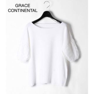 グレースコンチネンタル(GRACE CONTINENTAL)のGRACE CONTINENTAL ドットチュールスリーブトップ(ニット/セーター)