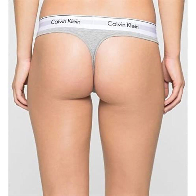 ck Calvin Klein(シーケーカルバンクライン)のカルバンクライン　レディース　上下セット　ブラ&ショーツTバッグ　灰　下着　M レディースの下着/アンダーウェア(ブラ&ショーツセット)の商品写真