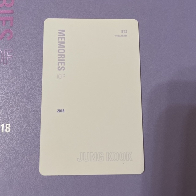 BTS MEMORIES OF 2018 DVD 付属　トレカ　ジョングク 1