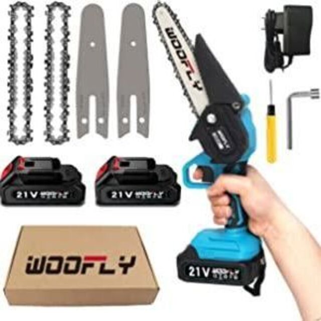 ミニチェーンソー 充電式 6インチ 小型 DIY 日曜大工 切枝 軽量