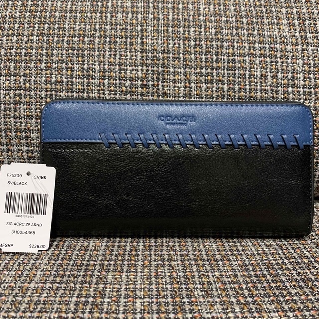 COACH(コーチ)のコーチ　長財布　75209  ブルー×ブラック　大人気　再入荷 メンズのファッション小物(長財布)の商品写真