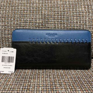 コーチ(COACH)のコーチ　長財布　75209  ブルー×ブラック　大人気　再入荷(長財布)