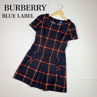 バーバリーブルーレーベル(BURBERRY BLUE LABEL)の美品✨BURBERRY BLUE LABEL バーバリー ワンピース チェック(ひざ丈ワンピース)