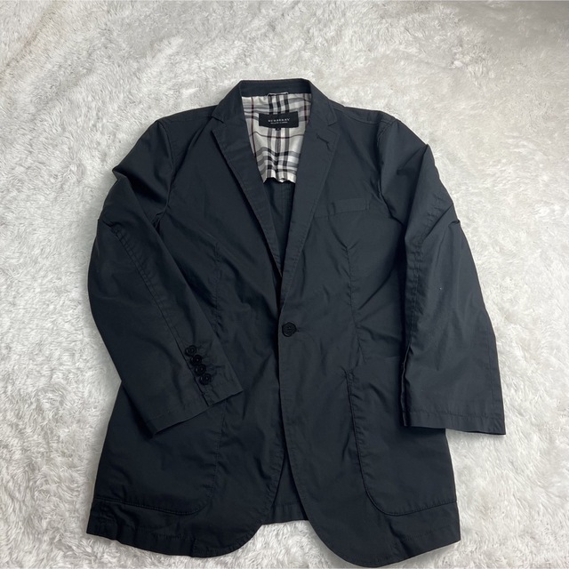 BURBERRY BLACK LABEL(バーバリーブラックレーベル)のBurberry Black Label テーラードジャケット　黒　チェック　M メンズのジャケット/アウター(テーラードジャケット)の商品写真