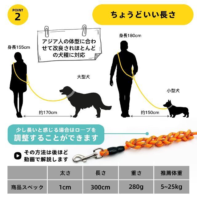 【在庫処分】Paw's Beauty ショルダーリード式犬用リード、犬散歩用多機