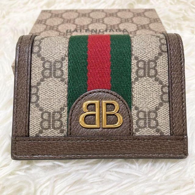 バレンシアガ グッチ コラボ 二つ折り財布 シェリーライン 新作ウエア