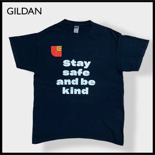 ギルタン(GILDAN)の【GILDAN】Tシャツ 両面プリント ロゴ ソーシャルディスタンス L 古着(Tシャツ/カットソー(半袖/袖なし))