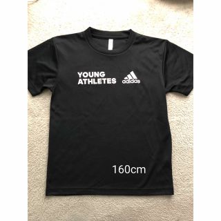 アディダス(adidas)のadidas黒色半袖TシャツSS☆160cm(Tシャツ/カットソー)