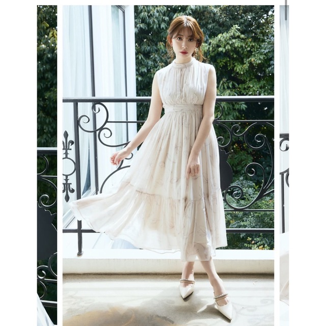 39バストHer lip to Tulip Chiffon Long Dress