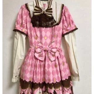 アンジェリックプリティー(Angelic Pretty)のAngelic Pretty チェスチョコレート ピンクOP、KC(ひざ丈ワンピース)